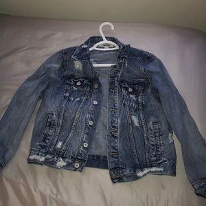 Distressed denim jacket